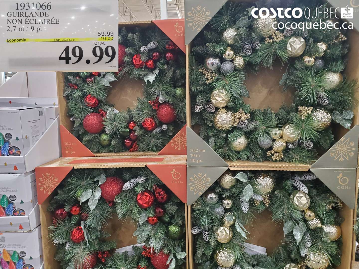 1931066 GUIRLANDE NON ÉCLAIRÉE 2,7 m / 9 pi (EXPIRES ON 2025-12-14) $49.99