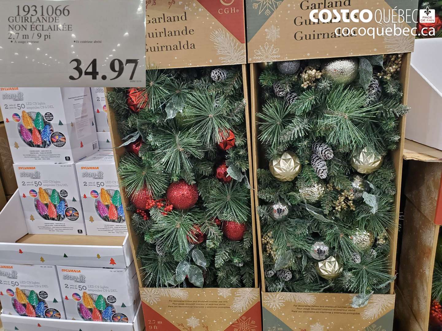 1931066 GUIRLANDE NON ÉCLAIRÉE 2,7 m / 9 pi $34.97