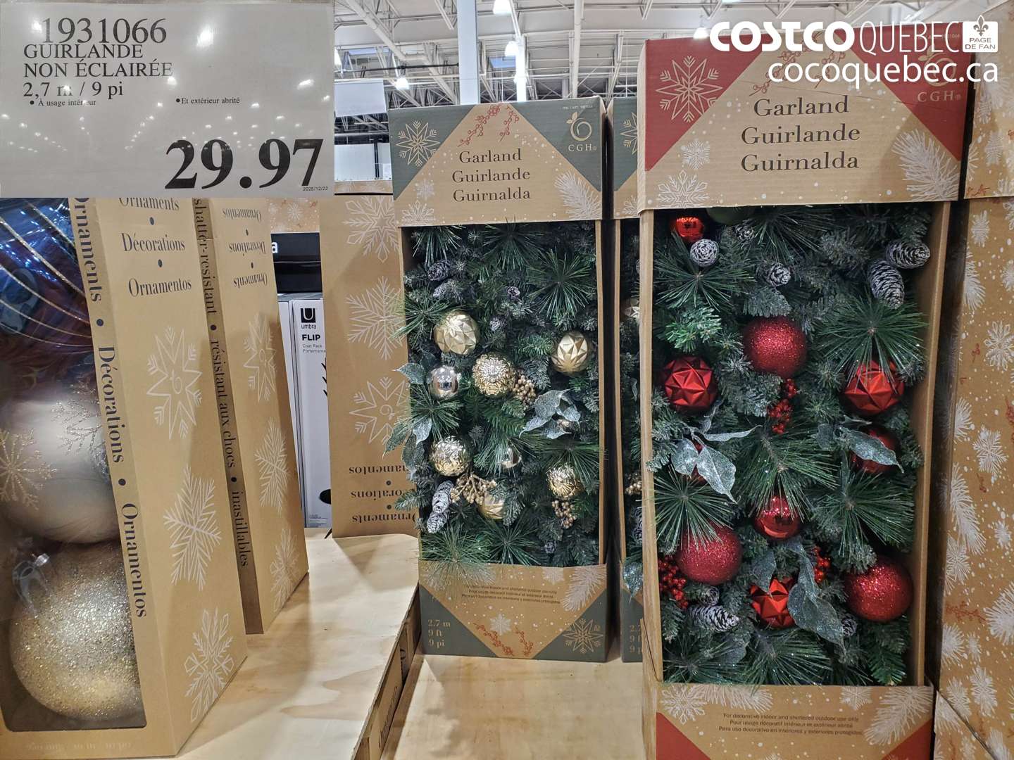 1931066 GUIRLANDE NON ÉCLAIRÉE 2,7 m / 9 pi $29.97