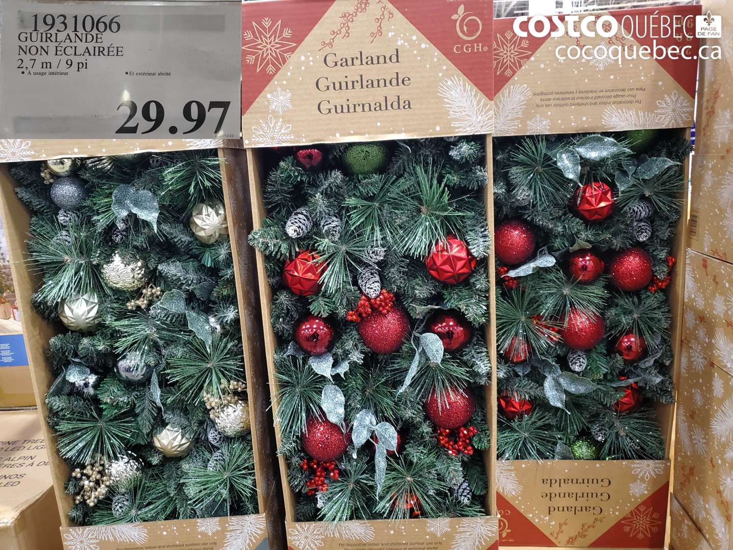 1931066 GUIRLANDE NON ÉCLAIRÉE 2,7 m / 9 pi $29.97