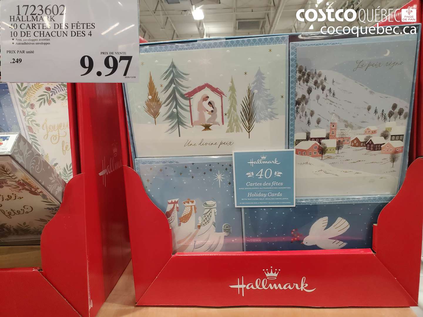 1723602 HALLMARK 40 CARTES DES FÊTES 10 DE CHACUN DES 4 $9.97