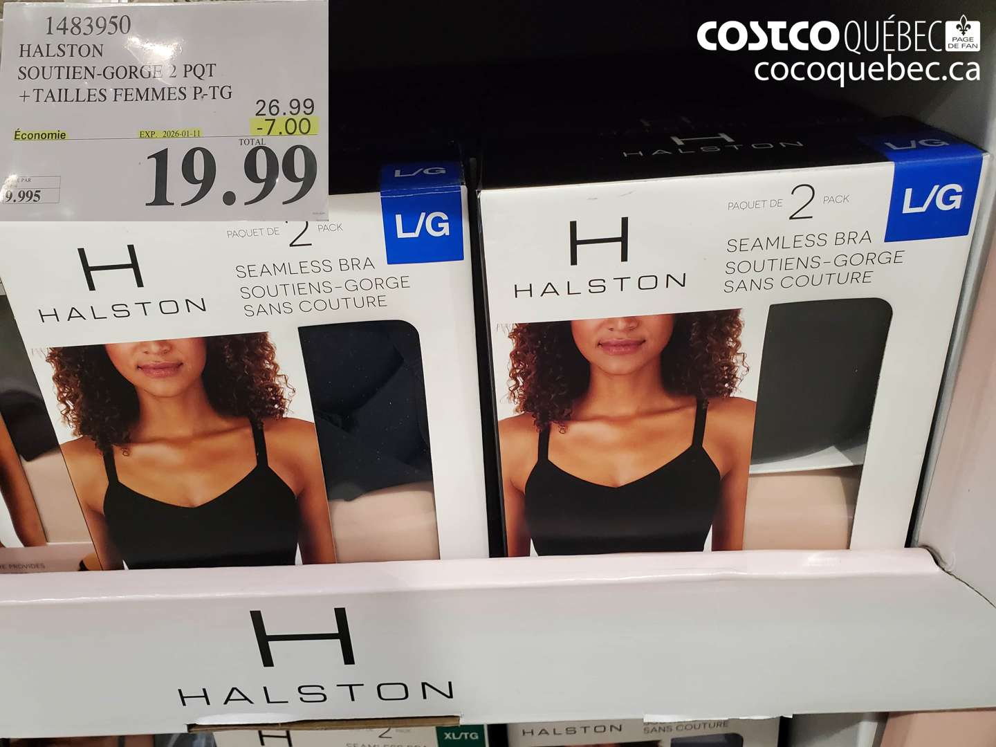 1483950 HALSTON SOUTIEN-GORGE 2 PQT + TAILLES FEMMES P-TG ($7.00 INSTANT SAVINGS EXPIRES ON 2026-01-11) $19.99