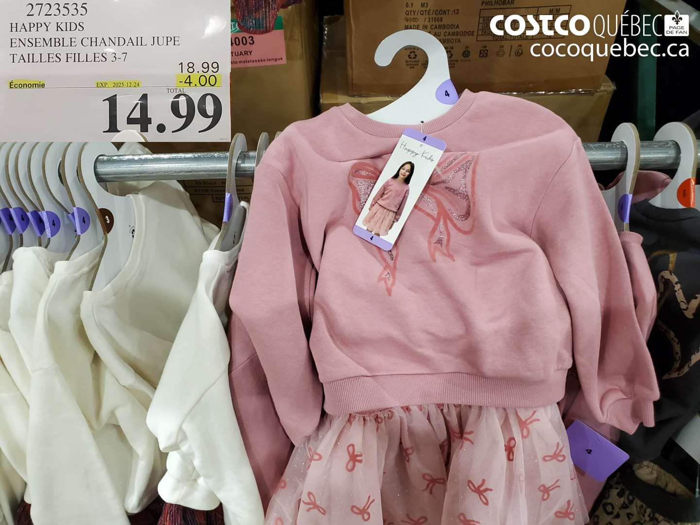 2723535 HAPPY KIDS ENSEMBLE CHANDAIL JUPE TAILLES FILLES 3-7 ($4.00 INSTANT SAVINGS EXPIRES ON 2025-12-24) $14.99