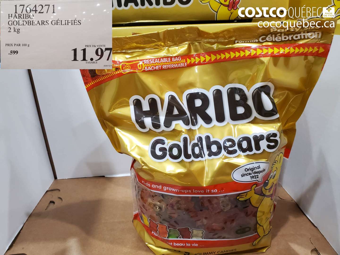 1764271 HARIBO GOLDBEARS GELIFIES 2 kg $11.97
