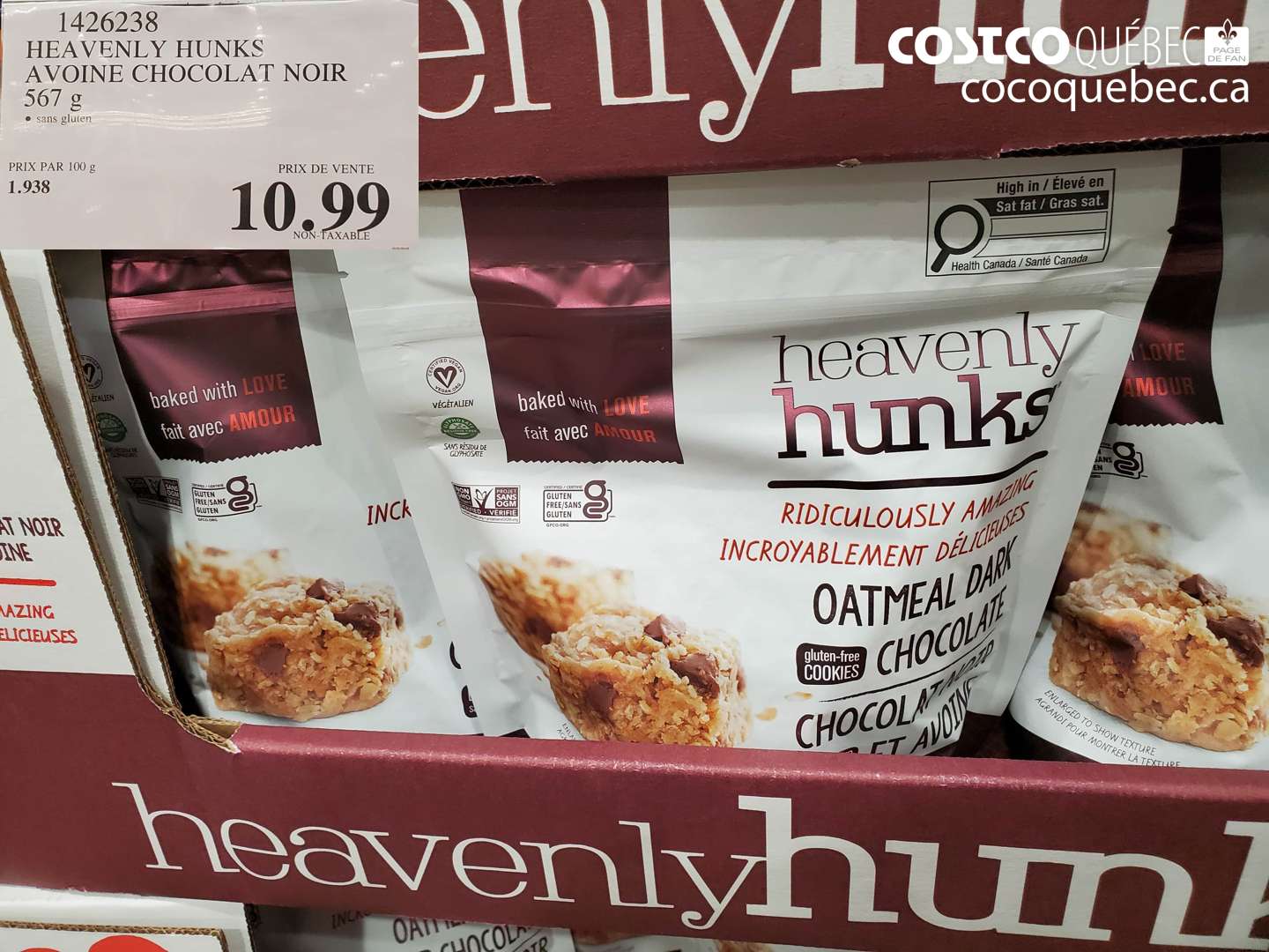 1426238 HEAVENLY HUNKS AVOINE CHOCOLAT NOIR 567 g $10.99