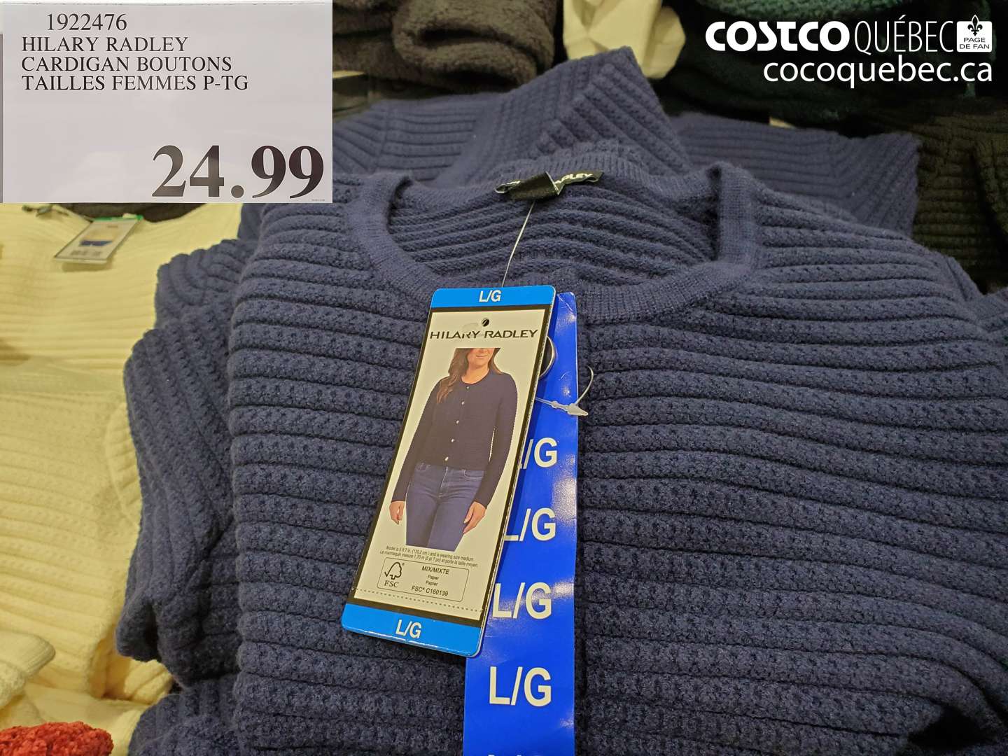 1922476 HILARY RADLEY CARDIGAN BOUTONS TAILLES FEMMES P-TG $24.99