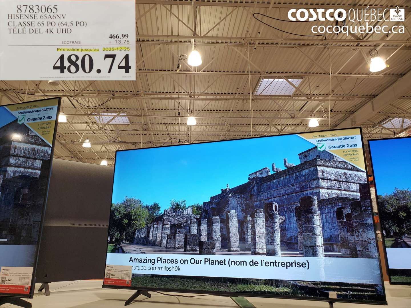 8783065 HISENSE 65A6NV CLASSÉ 65 PO (64,5 PO) TÉLÉ DEL 4K UHD (EXPIRES ON 2025-12-25) $480.74