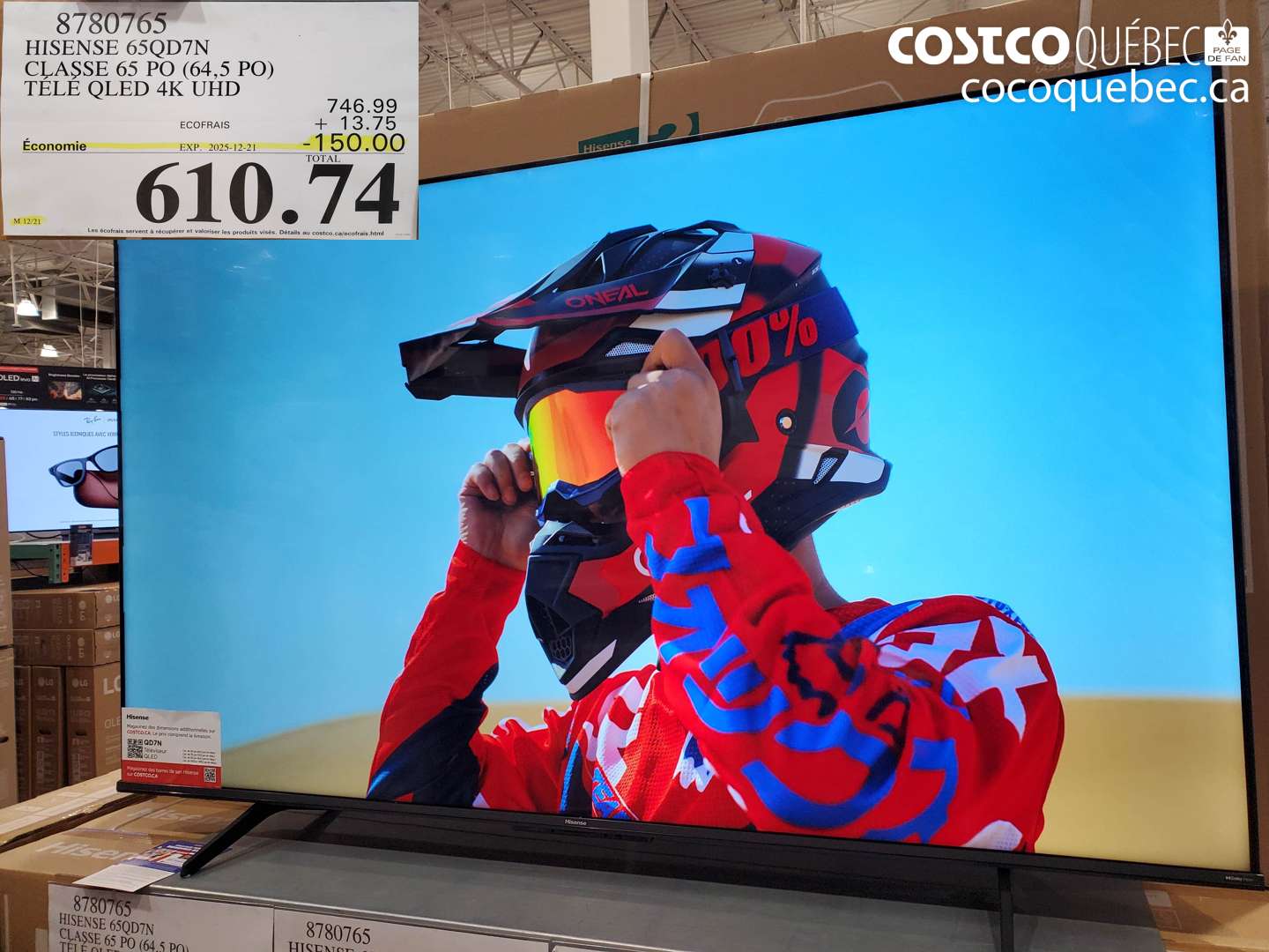 8780765 HISENSE 65QD7N - CLASSE 65 PO (64,5 PO) - TÉLÉ QLED 4K UHD ($150.00 INSTANT SAVINGS EXPIRES ON 2025-12-21) $610.74