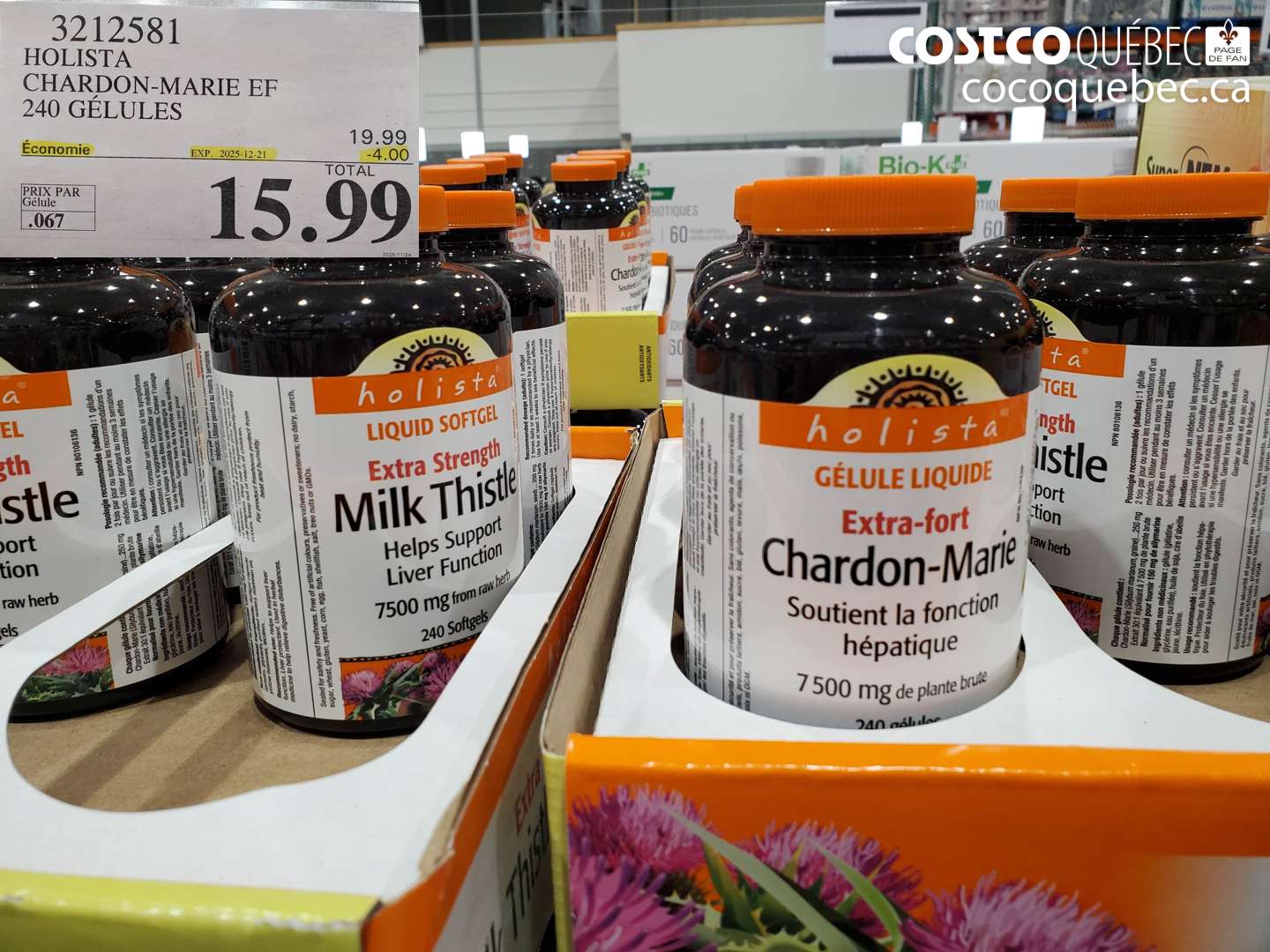 32112581 HOLISTA CHARDON-MARIE EF 240 GÉLULES ($4.00 INSTANT SAVINGS EXPIRES ON 2025-12-21) $15.99