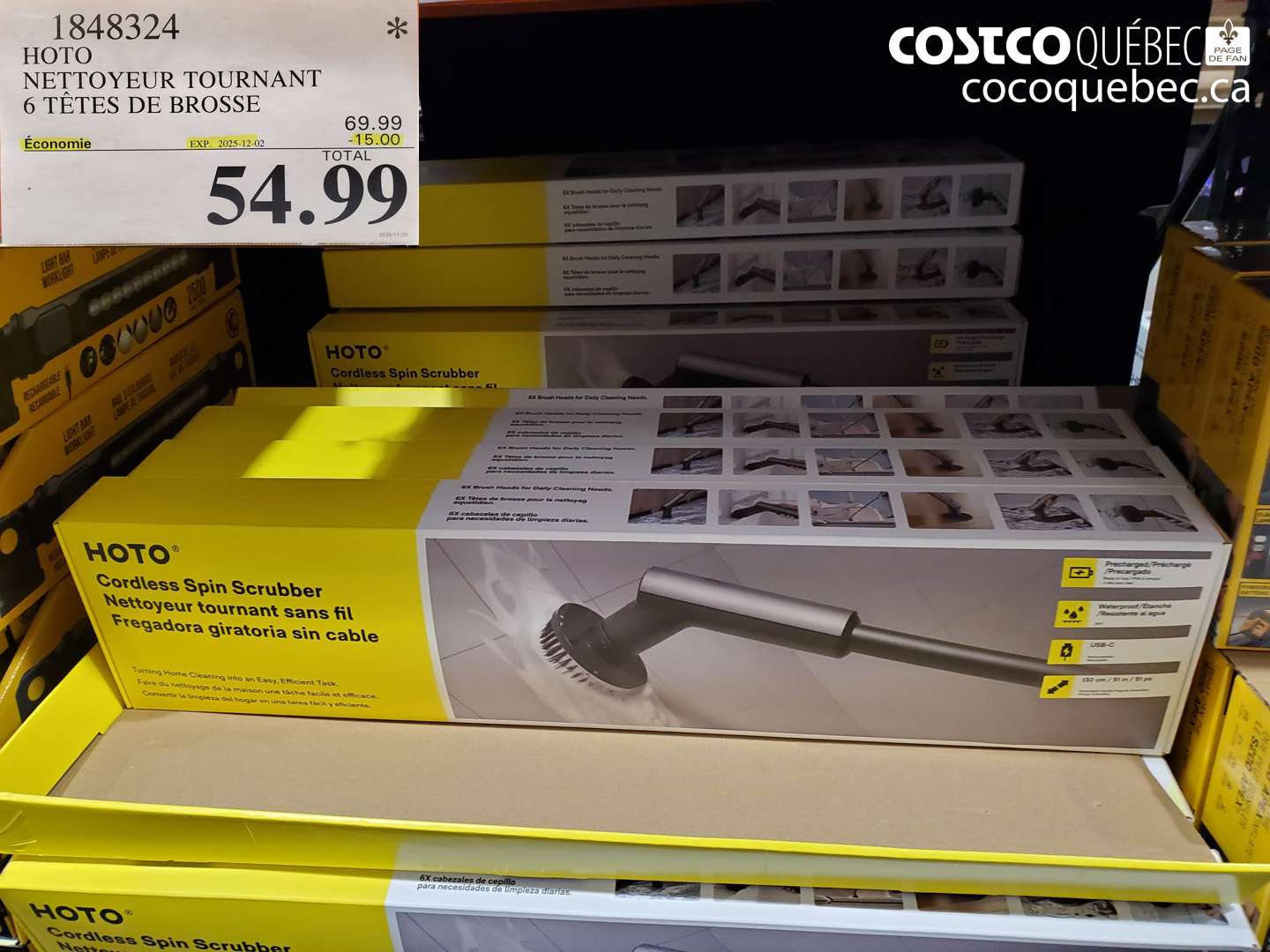 1848324 HOTO NETTOYEUR TOURNANT 6 TETES DE BROSSE  ($15.00 INSTANT SAVINGS EXPIRES ON 2025-12-02) $54.99