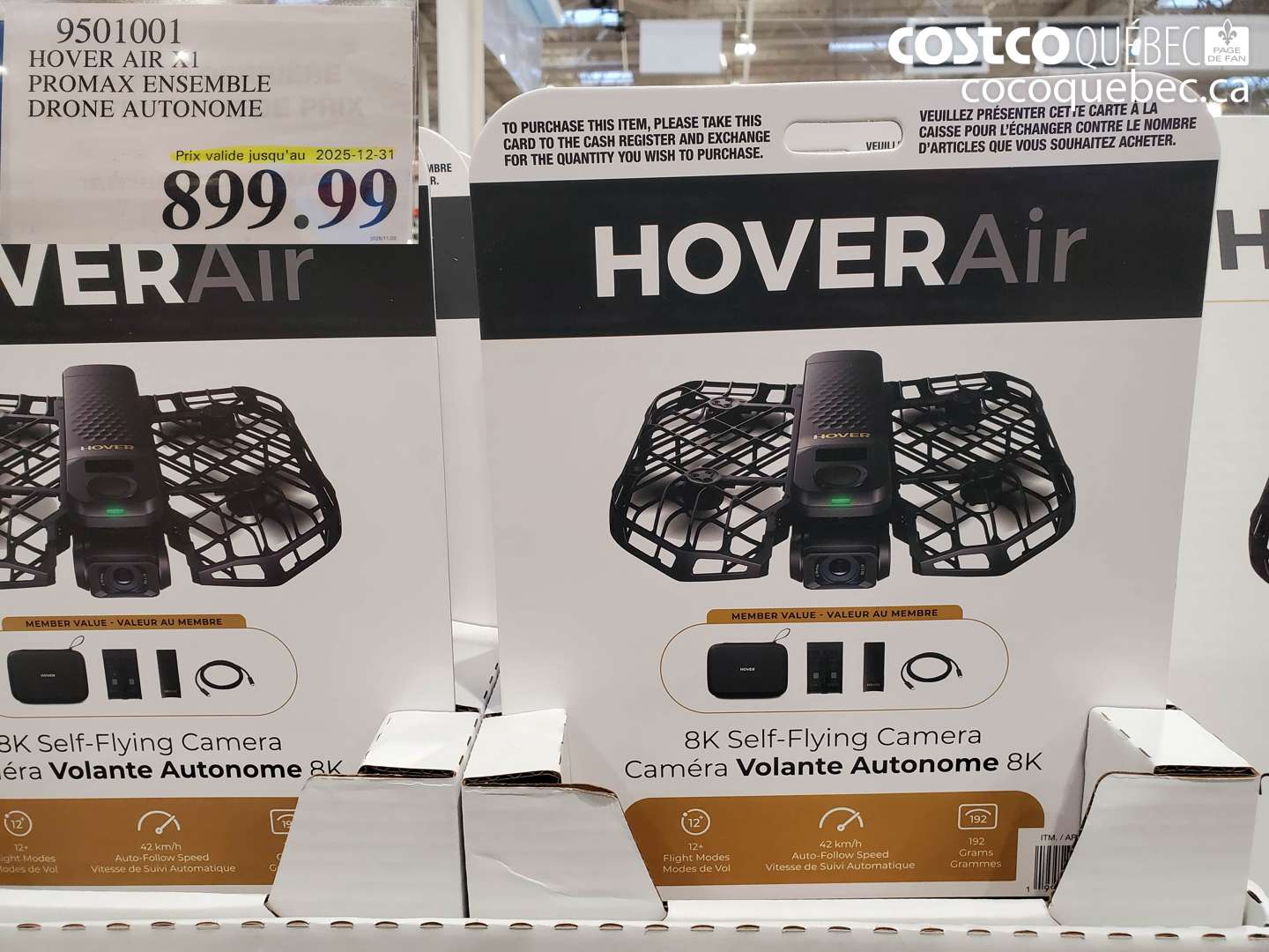 9501001 HOVER AIR X1 PROMAX ENSEMBLE DRONE AUTONOME (EXPIRES ON 2025-12-31) $899.99