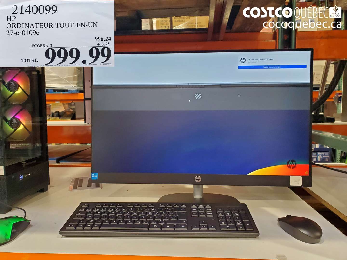 2140099 HP ORDINATEUR TOUT-EN-UN 27-cr0109c $999.99