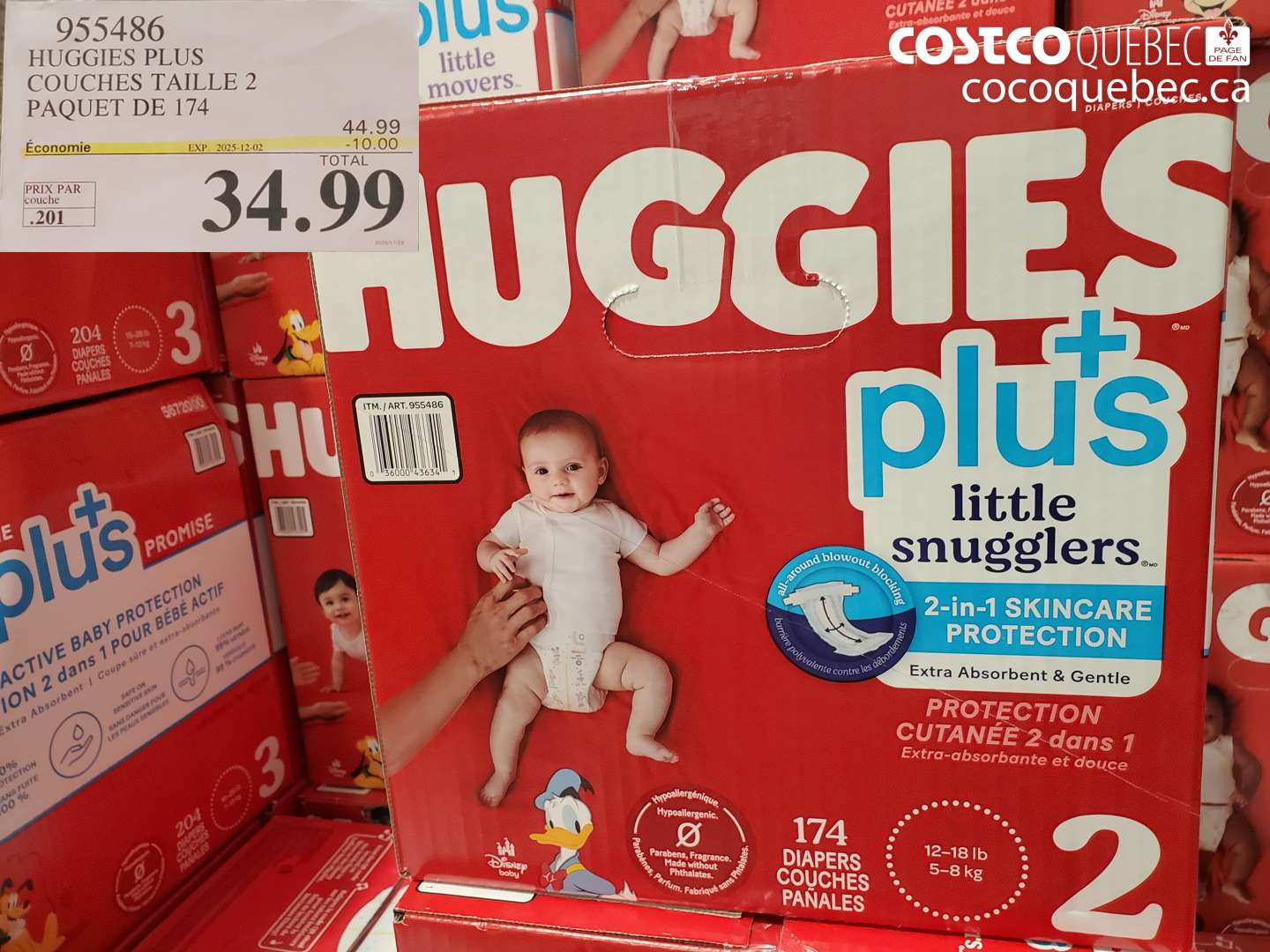 955486 HUGGIES LITTLE SNUGGLE SIZE 2 DIAPERS Pack of 174 ($10.00 INSTANT SAVINGS EXPIRES ON 2025-12-02) $34.99