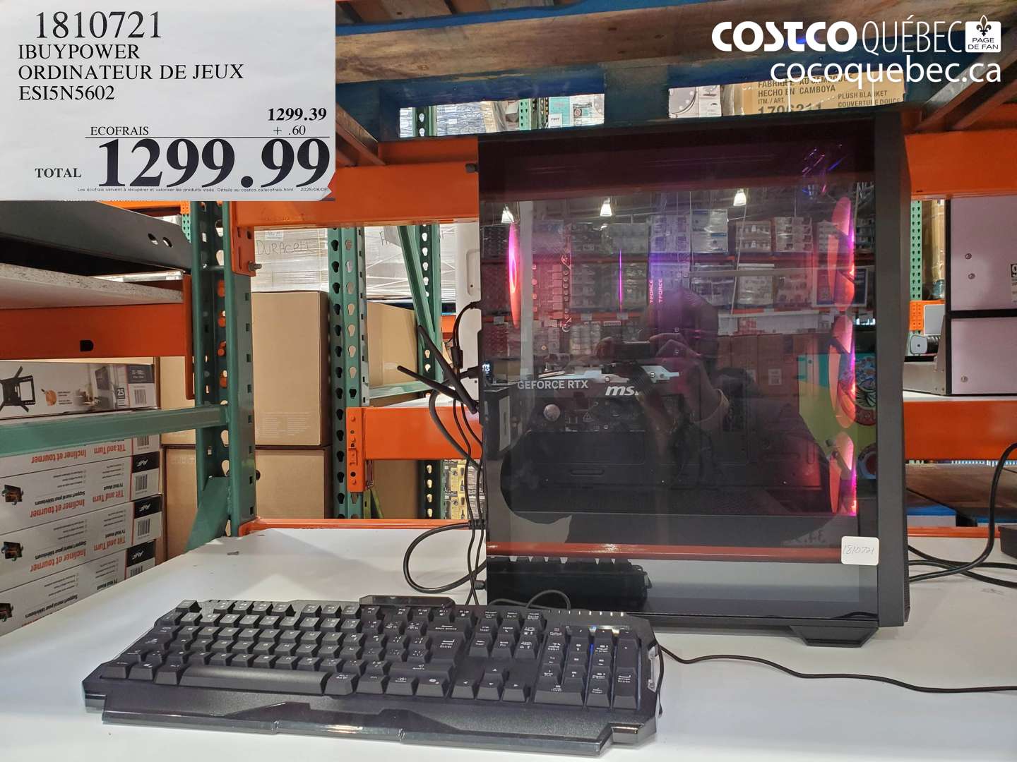 1810721 IBUYPOWER ORDINATEUR DE JEUX ES15N5602 $1299.99