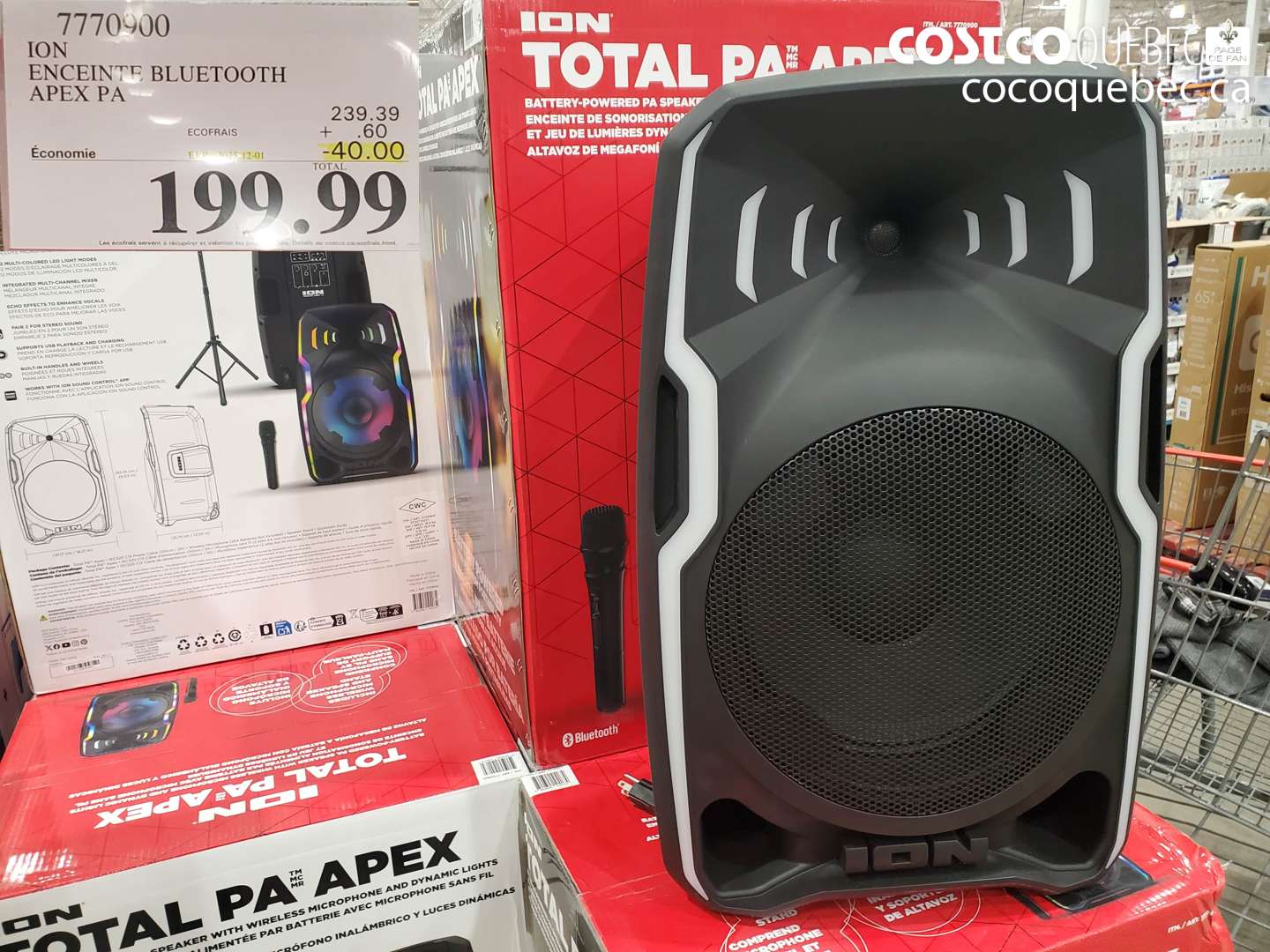 7770900 ION ENCEINTE BLUETOOTH APEX PA ($40.00 INSTANT SAVINGS EXPIRES ON 2025-12-01) $199.99