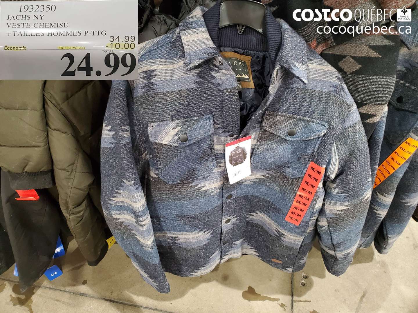 1932350 JACHS NY VESTE-CHEMISE + TAILLES HOMMES P-TTG ($10.00 INSTANT SAVINGS EXPIRES ON 2025-12-14) $24.99