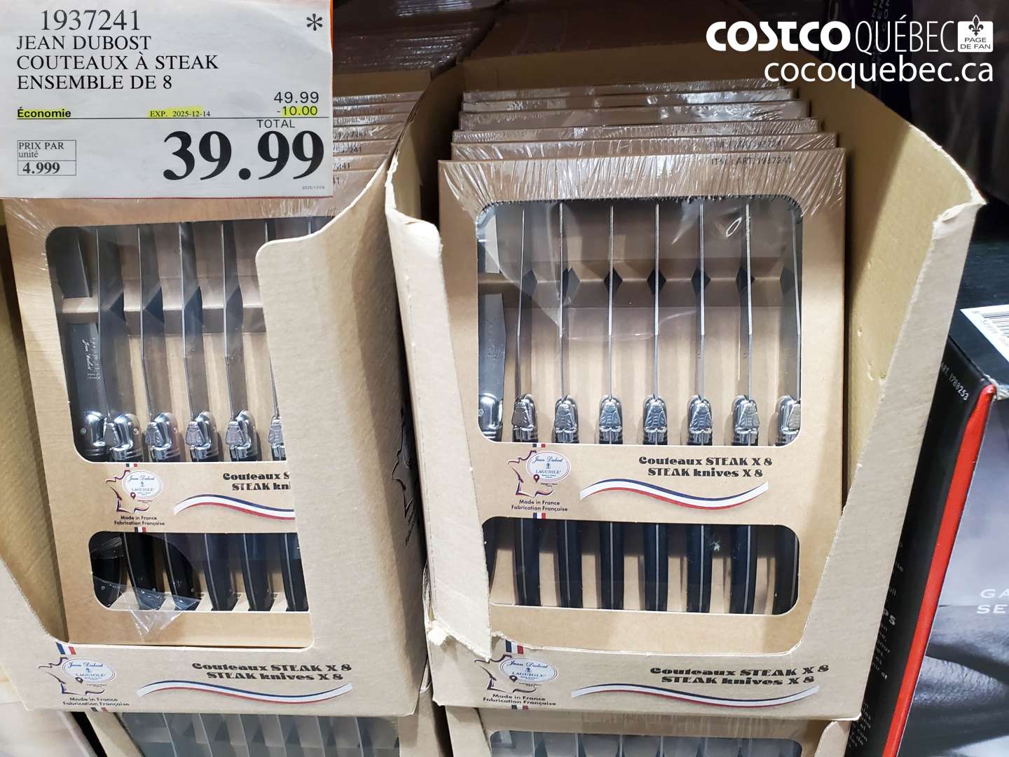 1937241 JEAN DUBOST COUTEAUX À STEAK ENSEMBLE DE 8 (EXPIRES ON 2025-12-14) $39.99