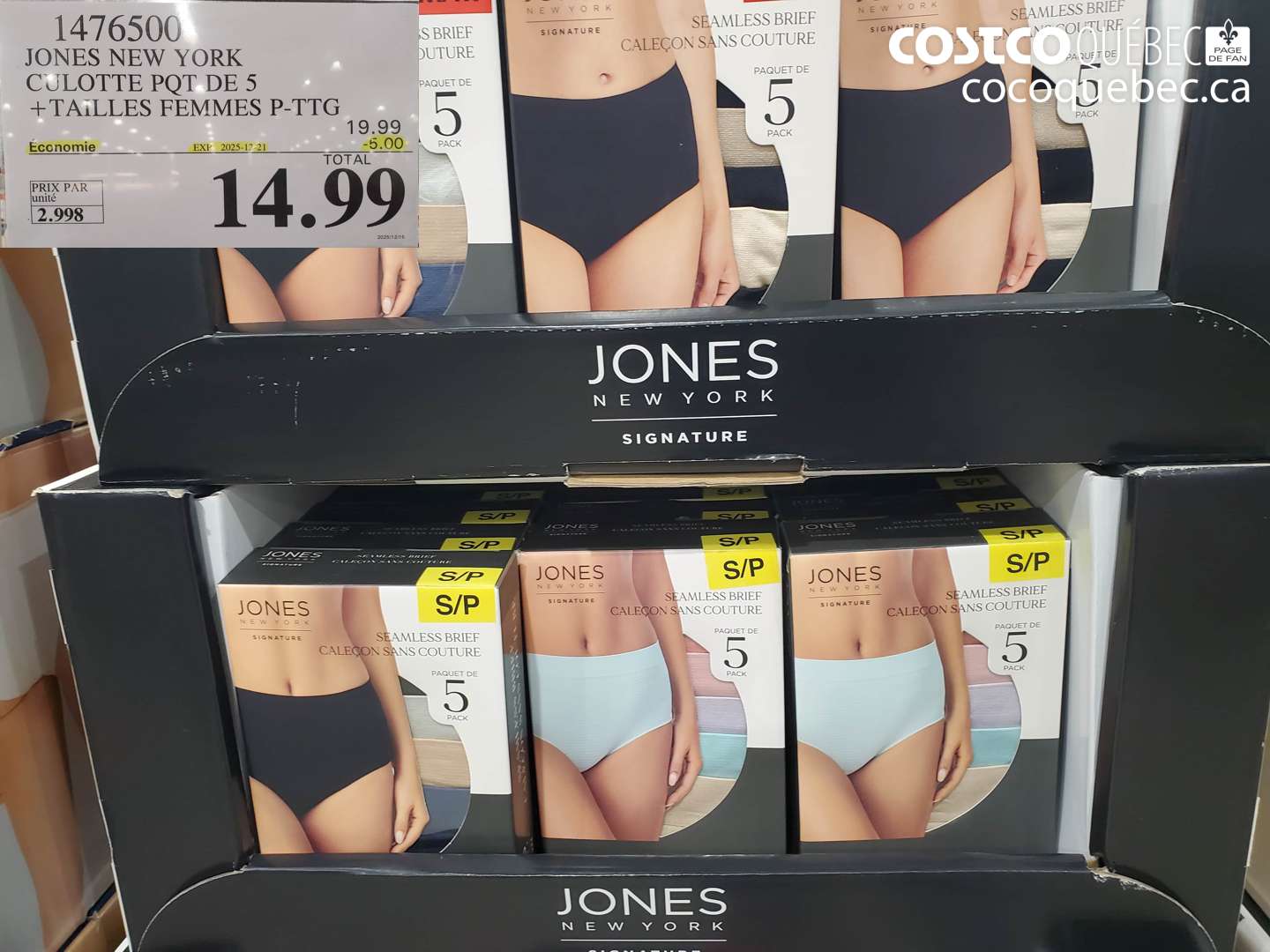 1476500 JONES NEW YORK CULOTTE POT DE 5 + TAILLES FEMMES P-PTG ($5.00 INSTANT SAVINGS EXPIRES ON 2025-12-21) $14.99