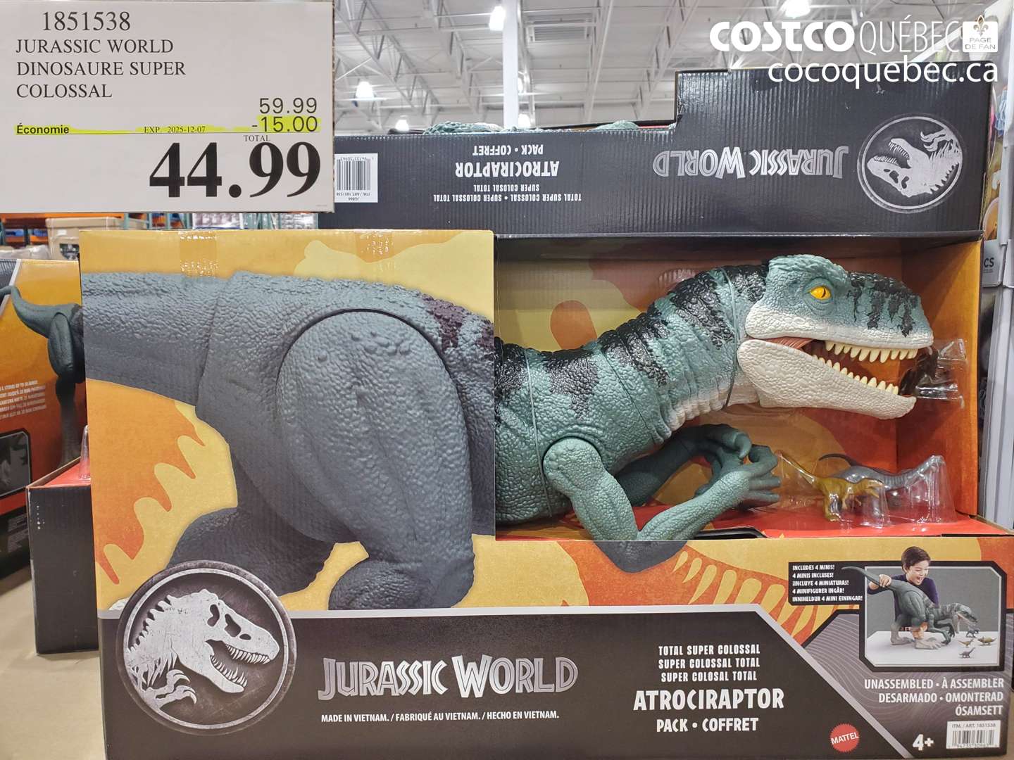 1851538 JURASSIC WORLD DINOSAURE SUPER COLOSSAL  ($15.00 INSTANT SAVINGS EXPIRES ON 2025-12-07) $44.99