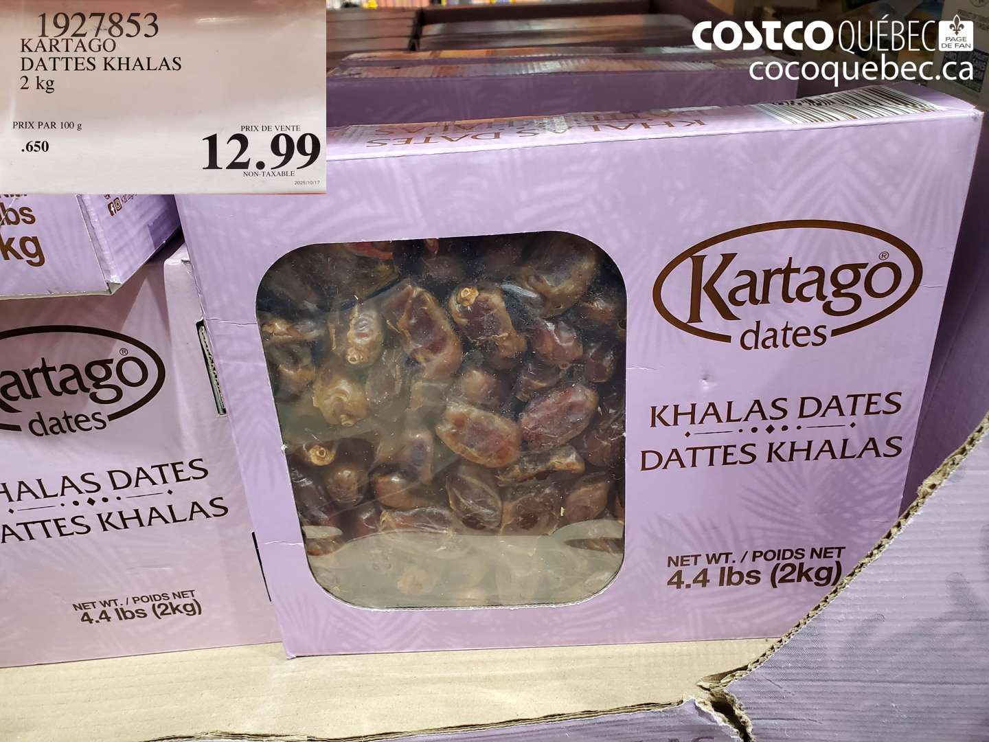 1927853 KARTAGO DATTES KHALAS 2 kg $12.99