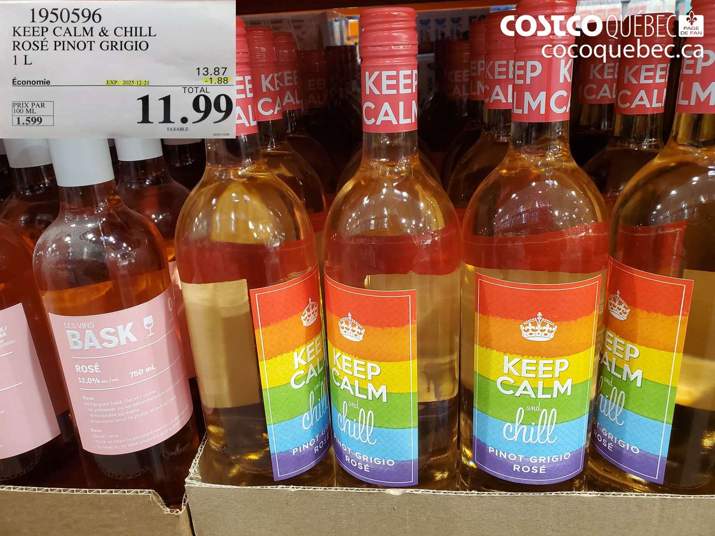 1950596 KEEP CALM & CHILL ROSÉ PINOT GRIGIO 1 L (EXPIRES ON 2025-12-21) $11.99