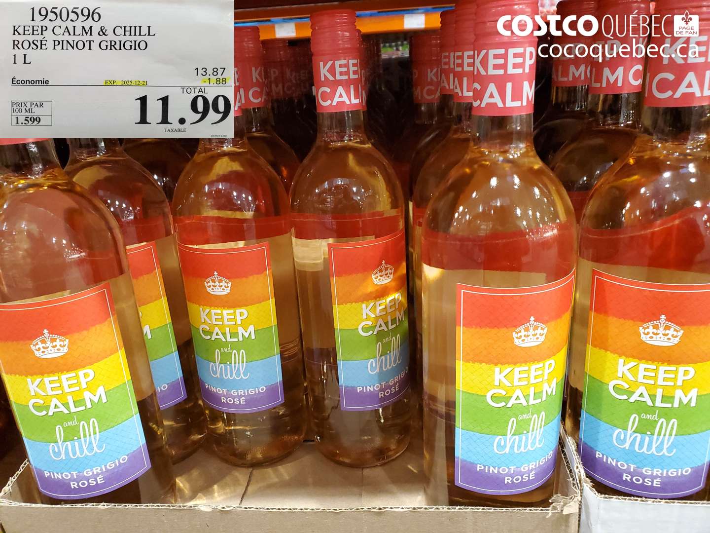 1950596 KEEP CALM & CHILL ROSÉ PINOT GRIGIO 1 L ($1.88 INSTANT SAVINGS EXPIRES ON 2025-12-21) $11.99