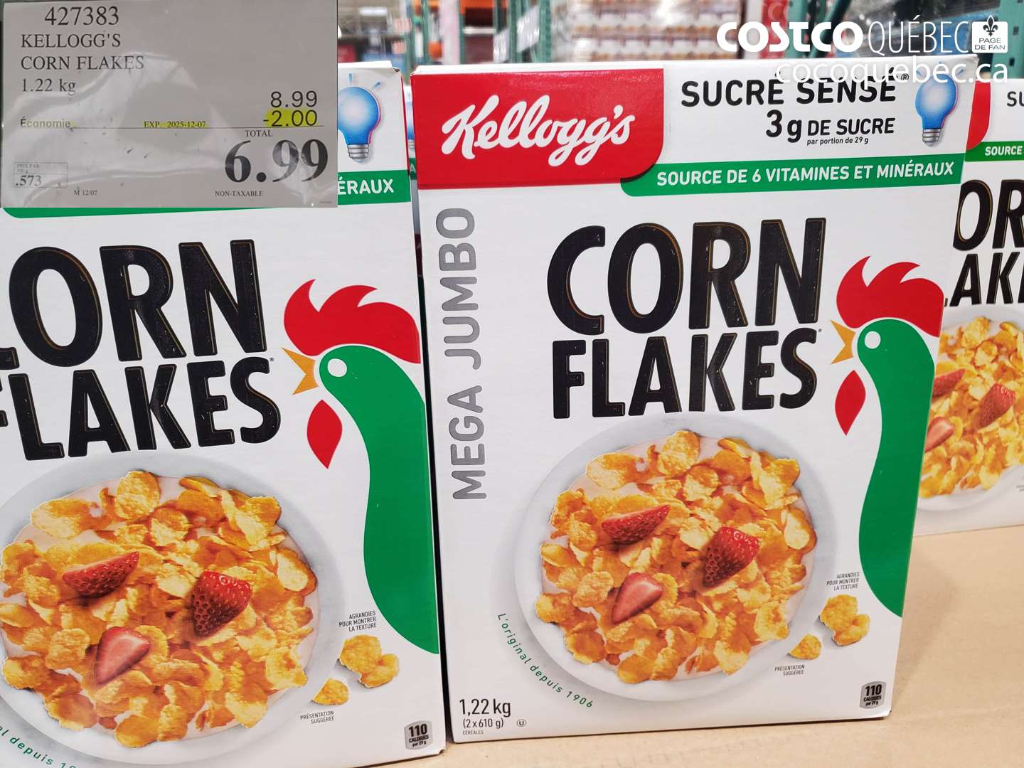 427383 KELLOGG'S CORN FLAKES 1.22 kg ($2.00 INSTANT SAVINGS EXPIRES ON 2025-12-07) $6.99