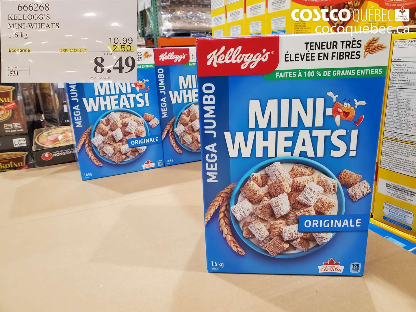 666268 KELLOGG'S MINI-WHEATS 1.6k ($2.50 INSTANT SAVINGS EXPIRES ON 2025-12-07) $8.49