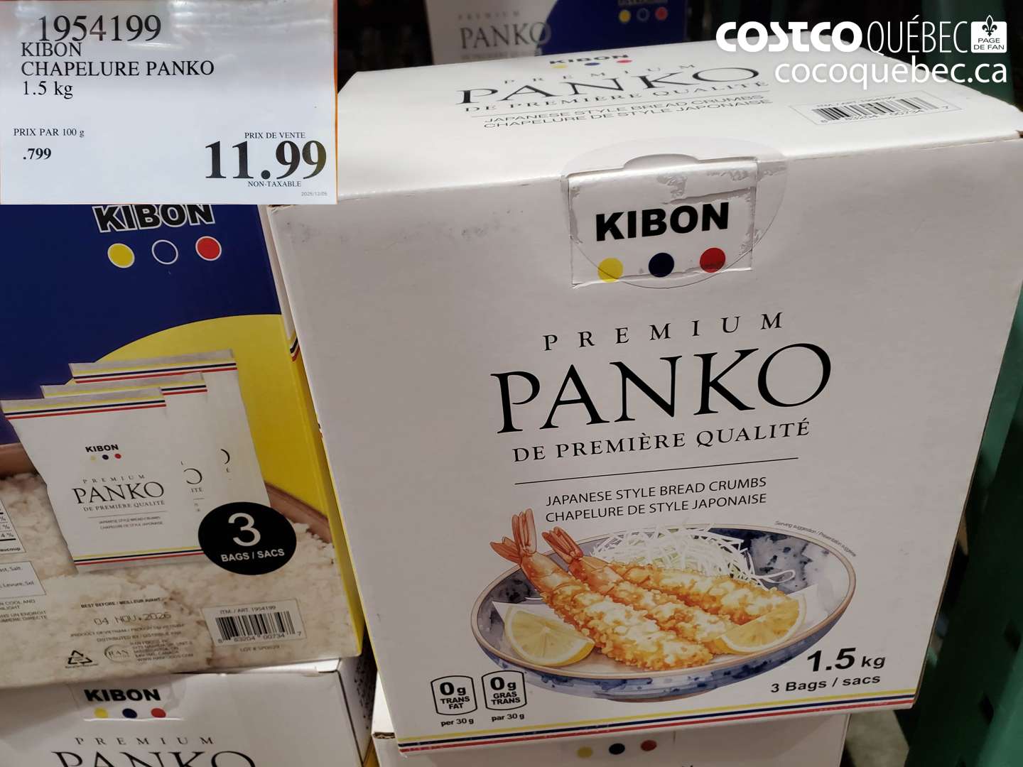 1954199 KIBON CHAPELURE PANKO 1.5 kg $11.99