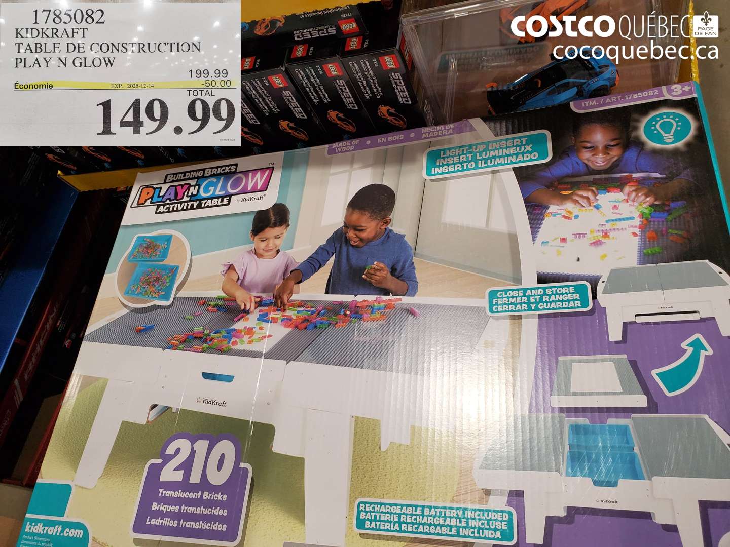 1785082 KIDKRAFT TABLE DE CONSTRUCTION PLAY N GLOW (EXPIRES ON 2025-12-14) $149.99