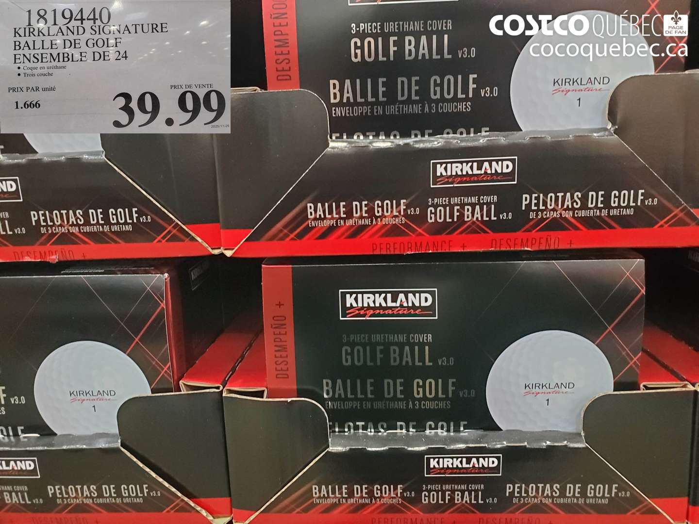 1819440 KIRKLAND SIGNATURE BALLE DE GOLF ENSEMBLE DE 24 $39.99