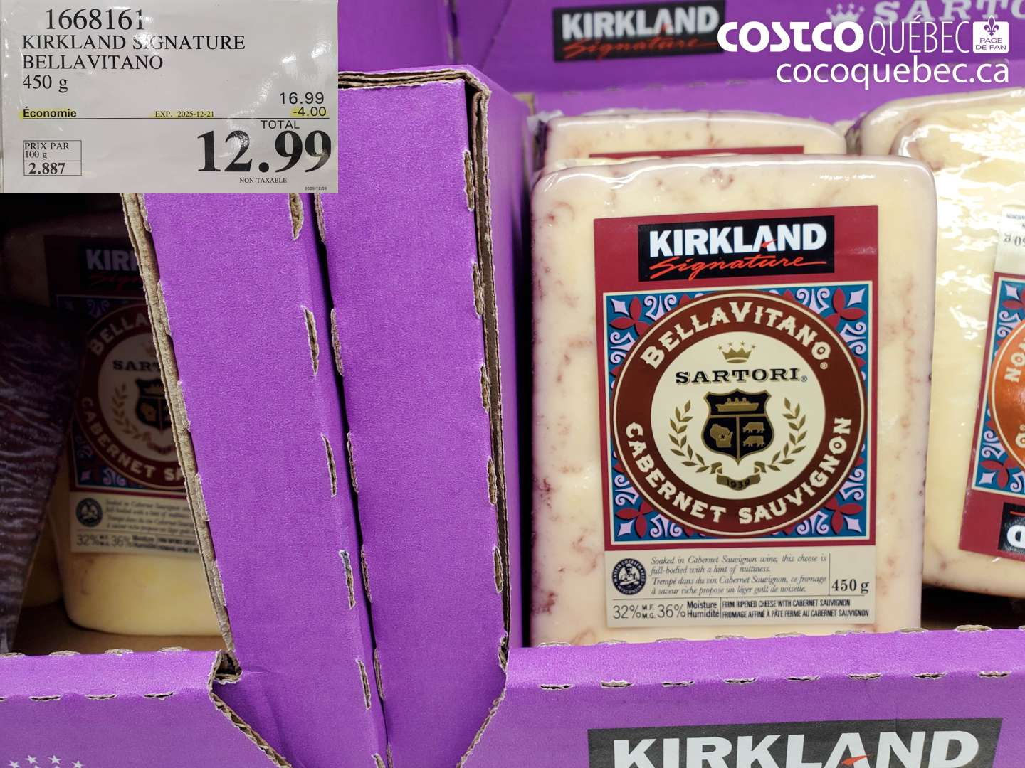 1668161 KIRKLAND SIGNATURE BELLAVITANO 450 g ($4.00 INSTANT SAVINGS EXPIRES ON 2025-12-21) $12.99