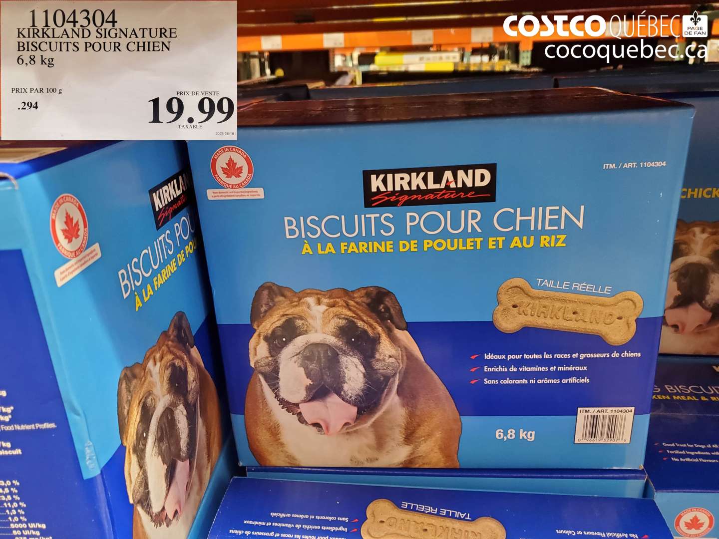 1104304 KIRKLAND SIGNATURE BISCUITS POUR CHIEN 6,8 kg $19.99