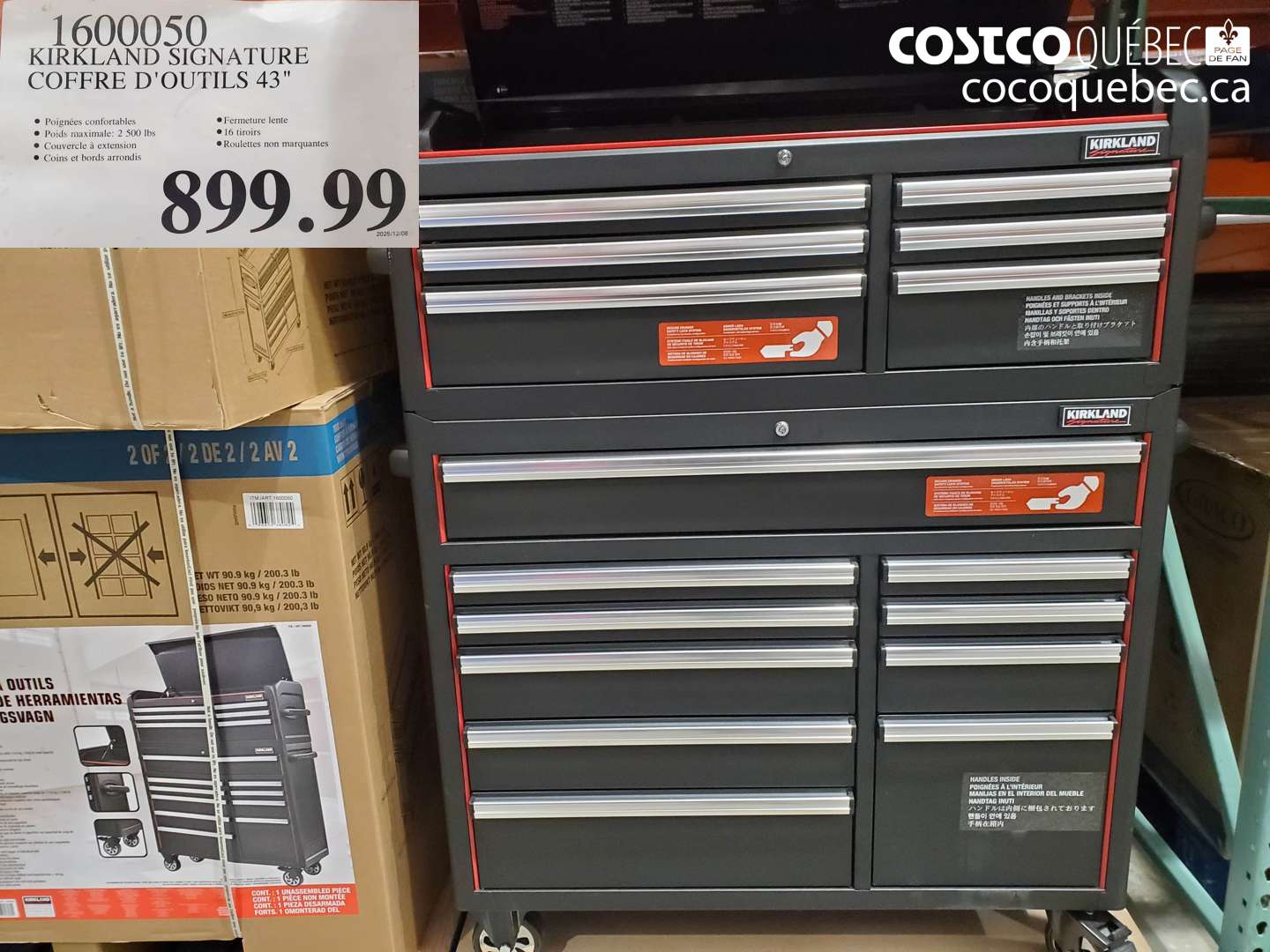 1600050 KIRKLAND SIGNATURE COFFRE D'OUTILS 43