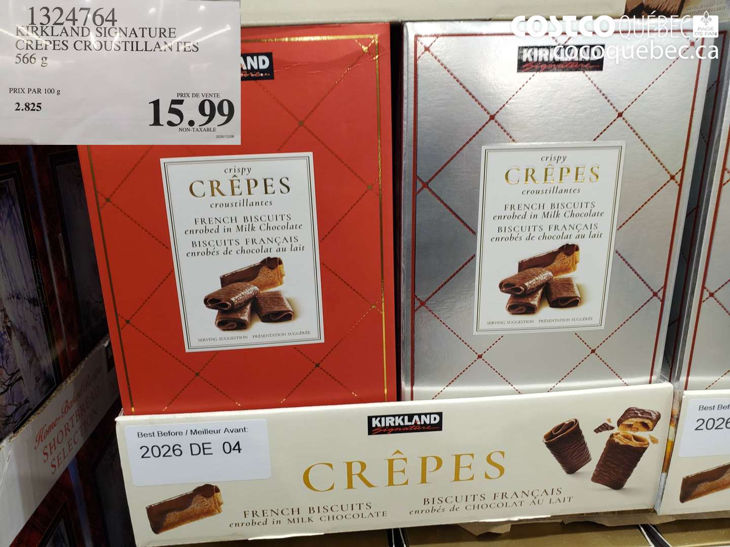 1324764 KIRKLAND SIGNATURE CREPES CROUSTILLANTES 566 g $15.99