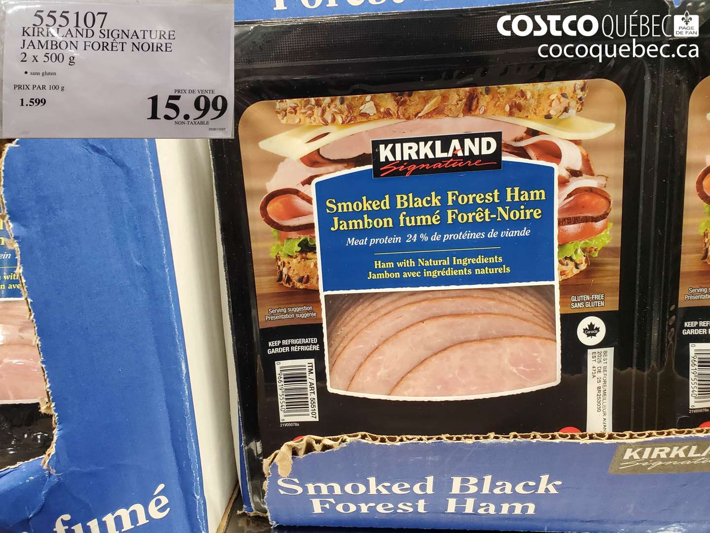 555107 KIRKLAND SIGNATURE JAMBON FORET NOIRE 2 x 500 g $15.99