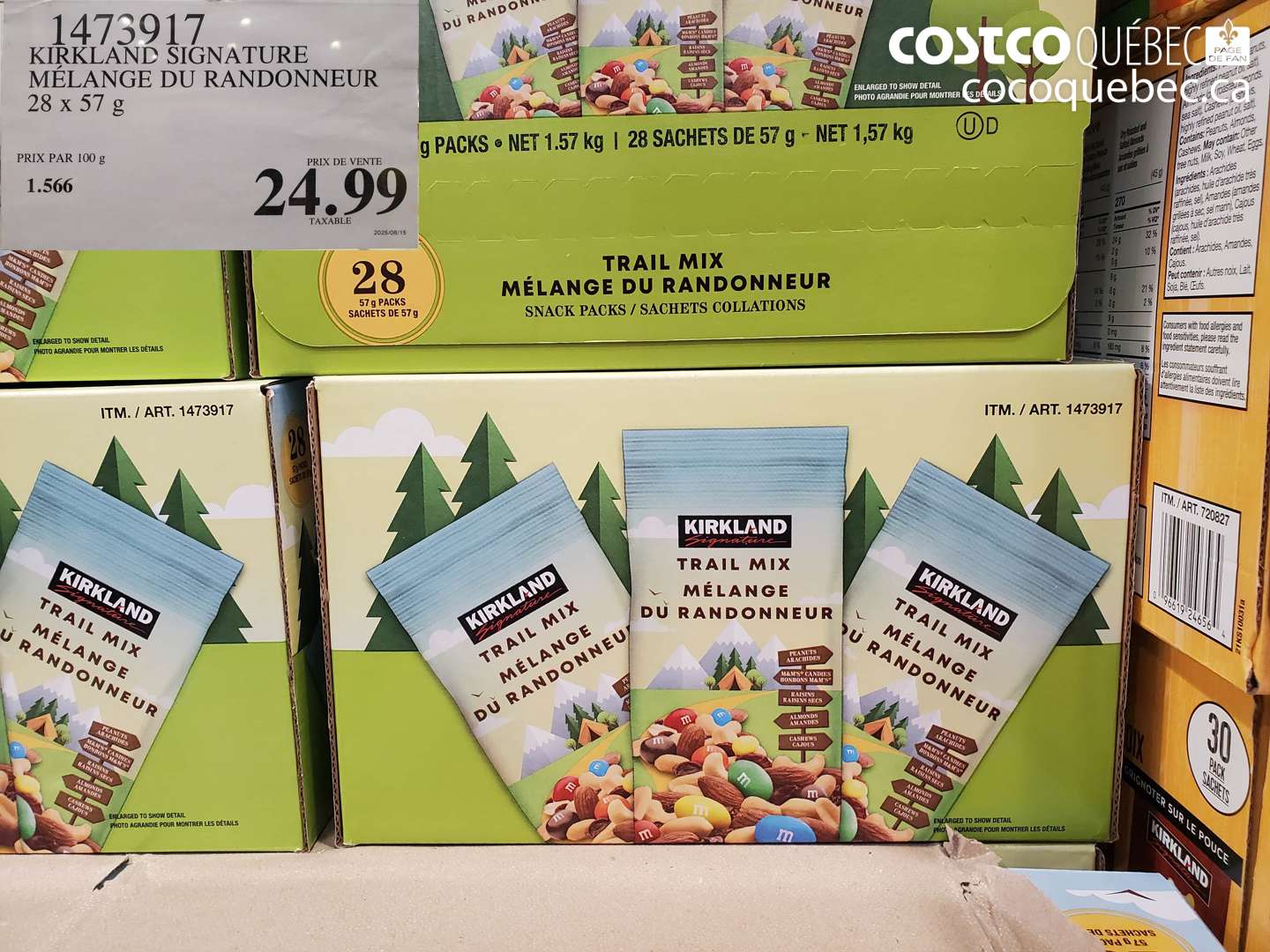 14739117 KIRKLAND SIGNATURE MÉLANGE DU RANDONNEUR 28 x 57 g (EXPIRES ON 2025-08-15) $24.99