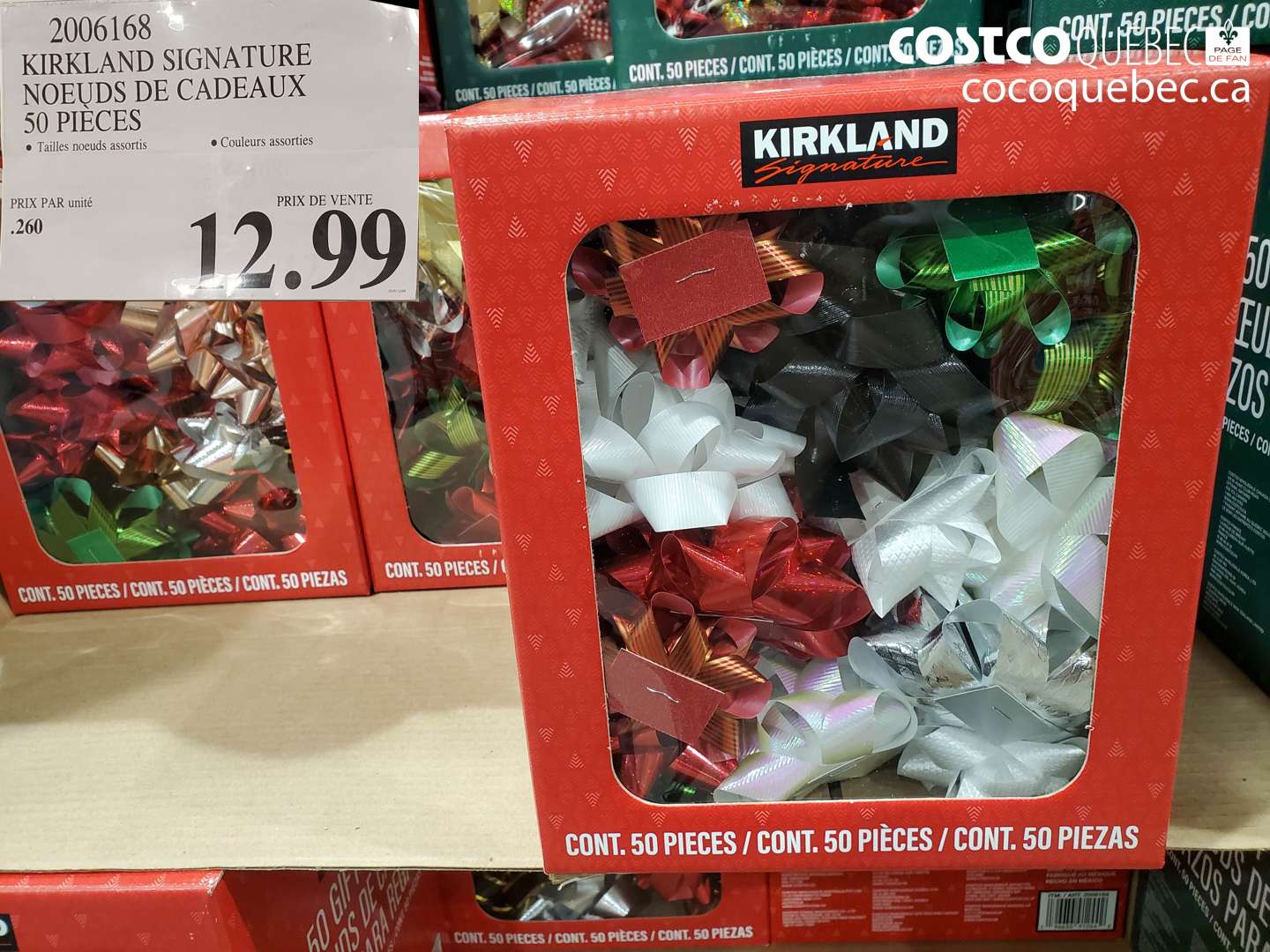 2006168 KIRKLAND SIGNATURE NOEUDS DE CADEAUX 50 PIECES $12.99