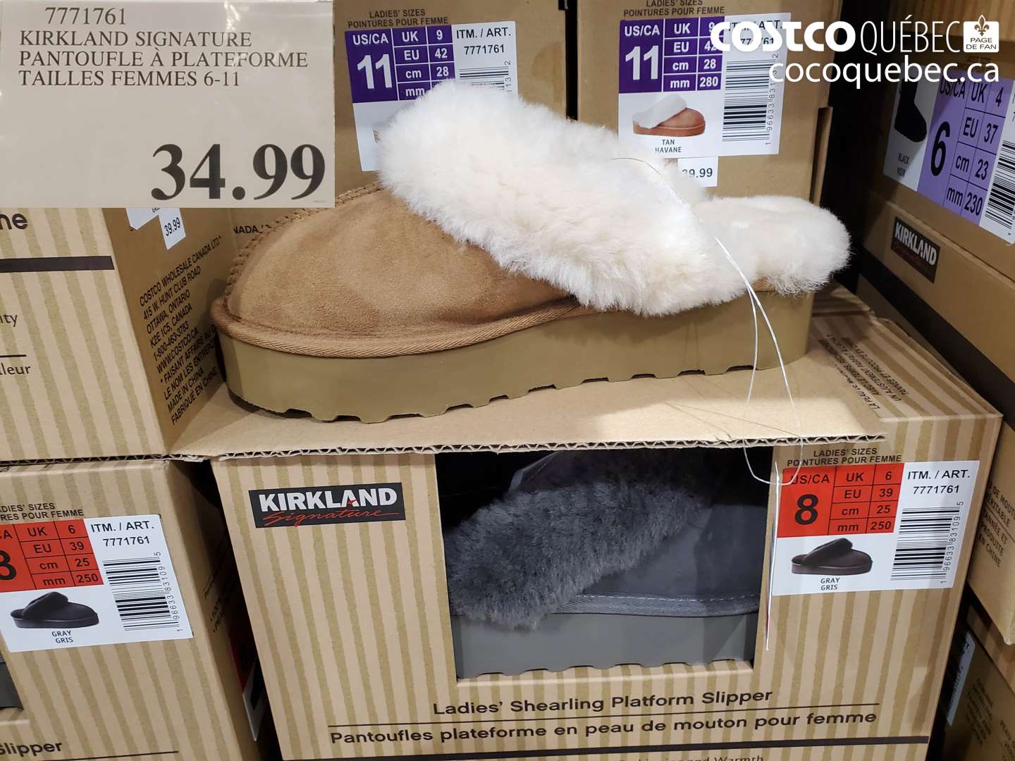 7771761 KIRKLAND SIGNATURE PANTOUFLE À PLATEFORME TAILLES FEMMES 6-11 $34.99