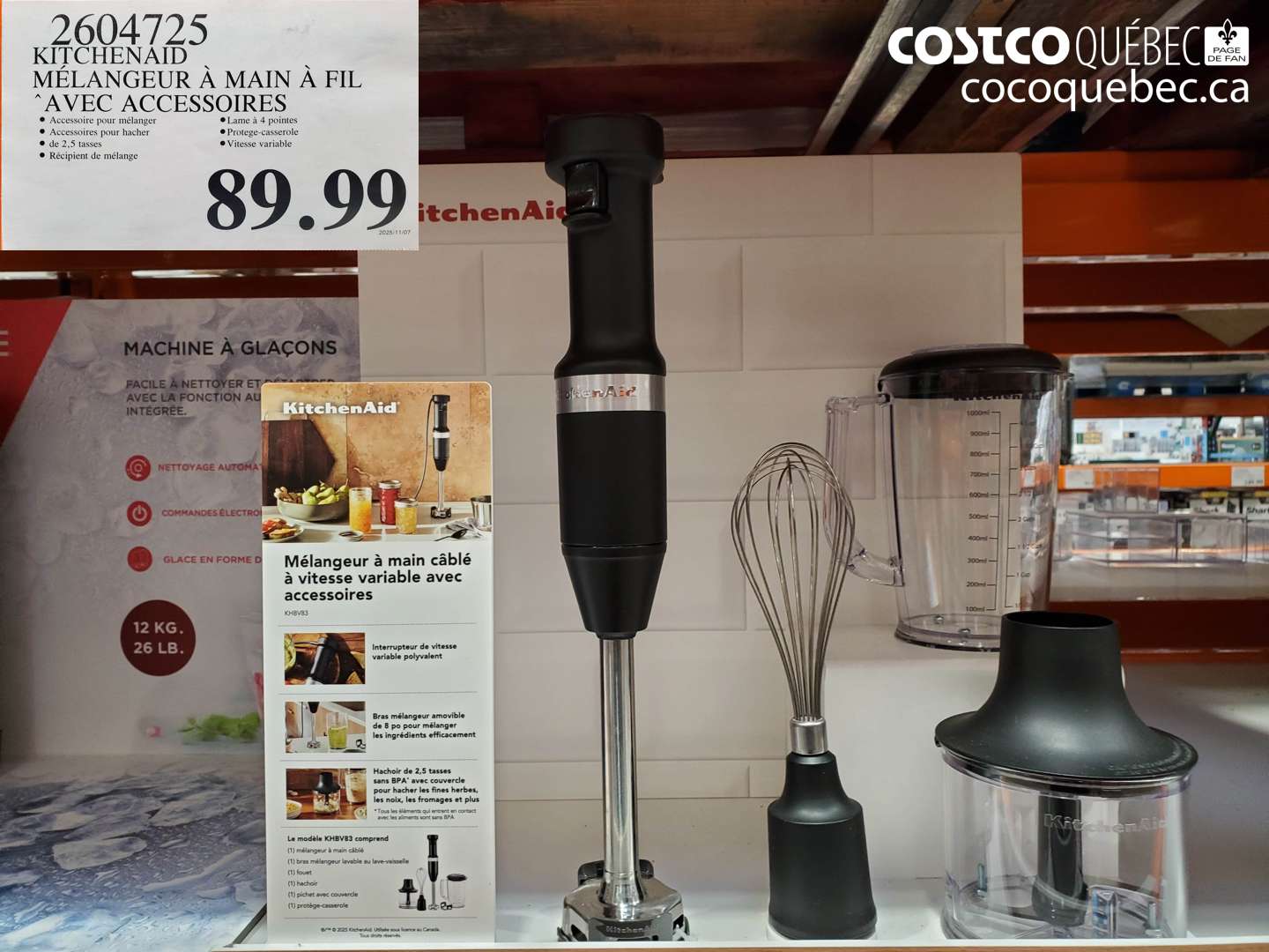 2604725 KITCHENAID MÉLANGEUR À MAIN À FIL $89.99