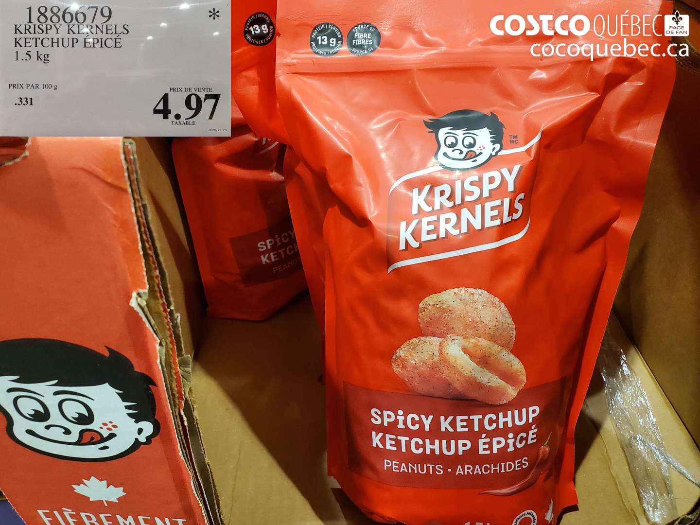 1886679 KRISPY KERNELS KETCHUP EPICÉ 1.5 kg $4.97