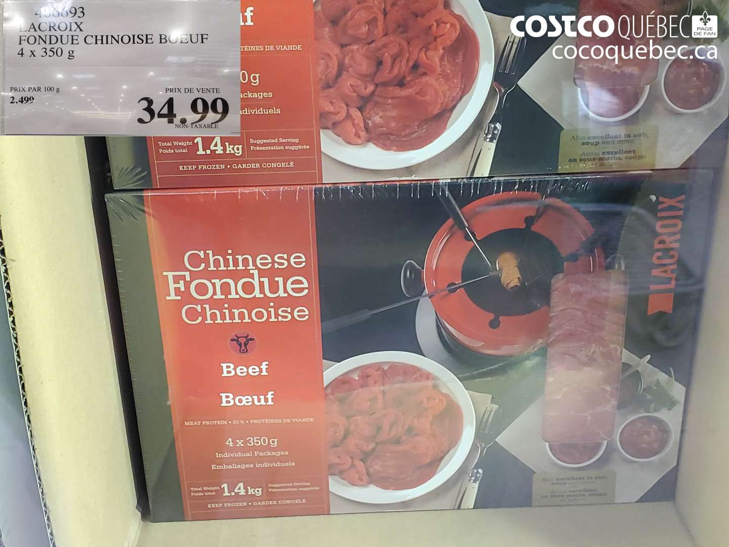 400693 LACROIX FONDUE CHINOISE BOEUF 4 x 350 g $34.99
