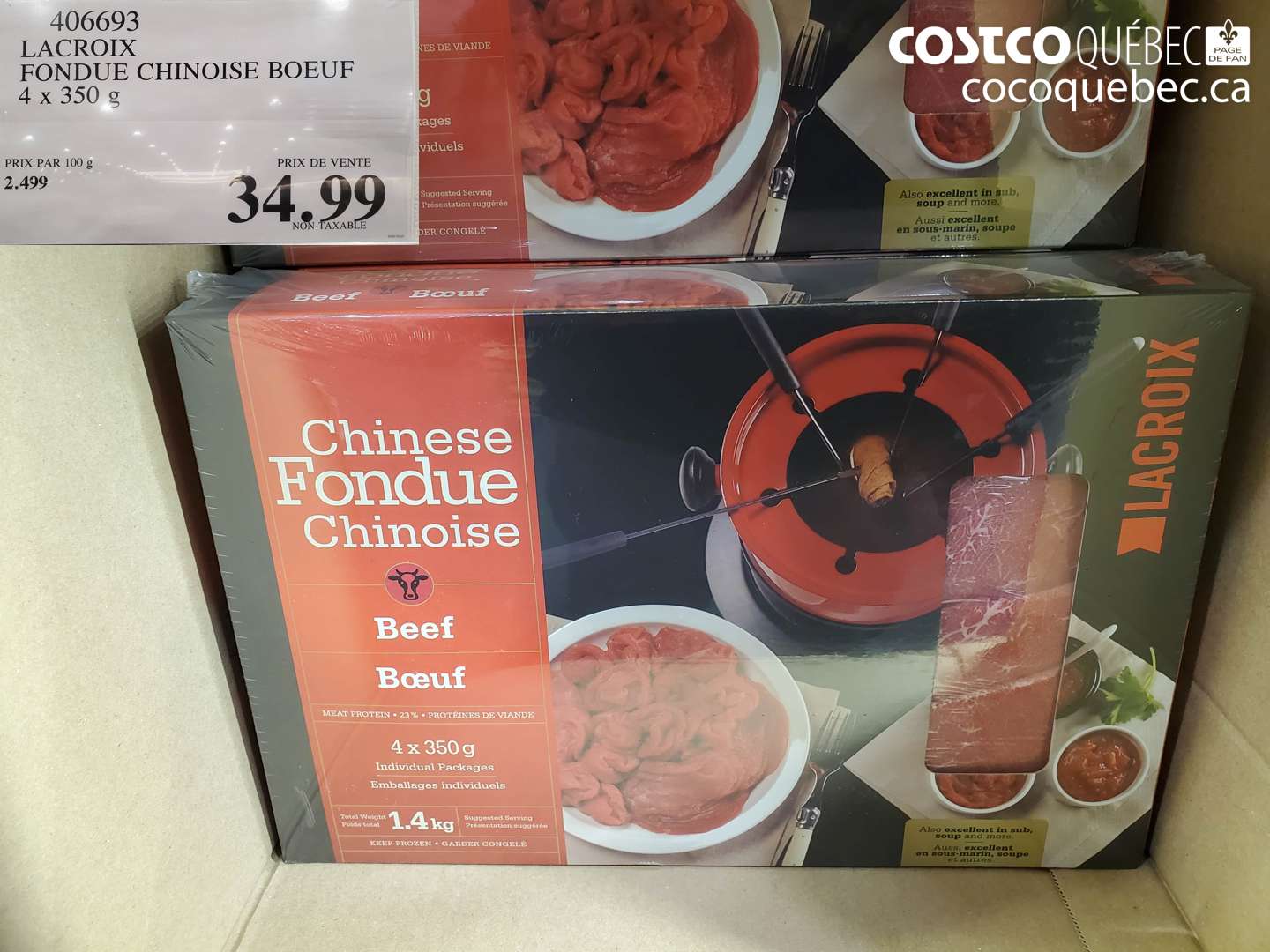 406693 LACROIX FONDUE CHINOISE BOEUF 4 x 350 g $34.99
