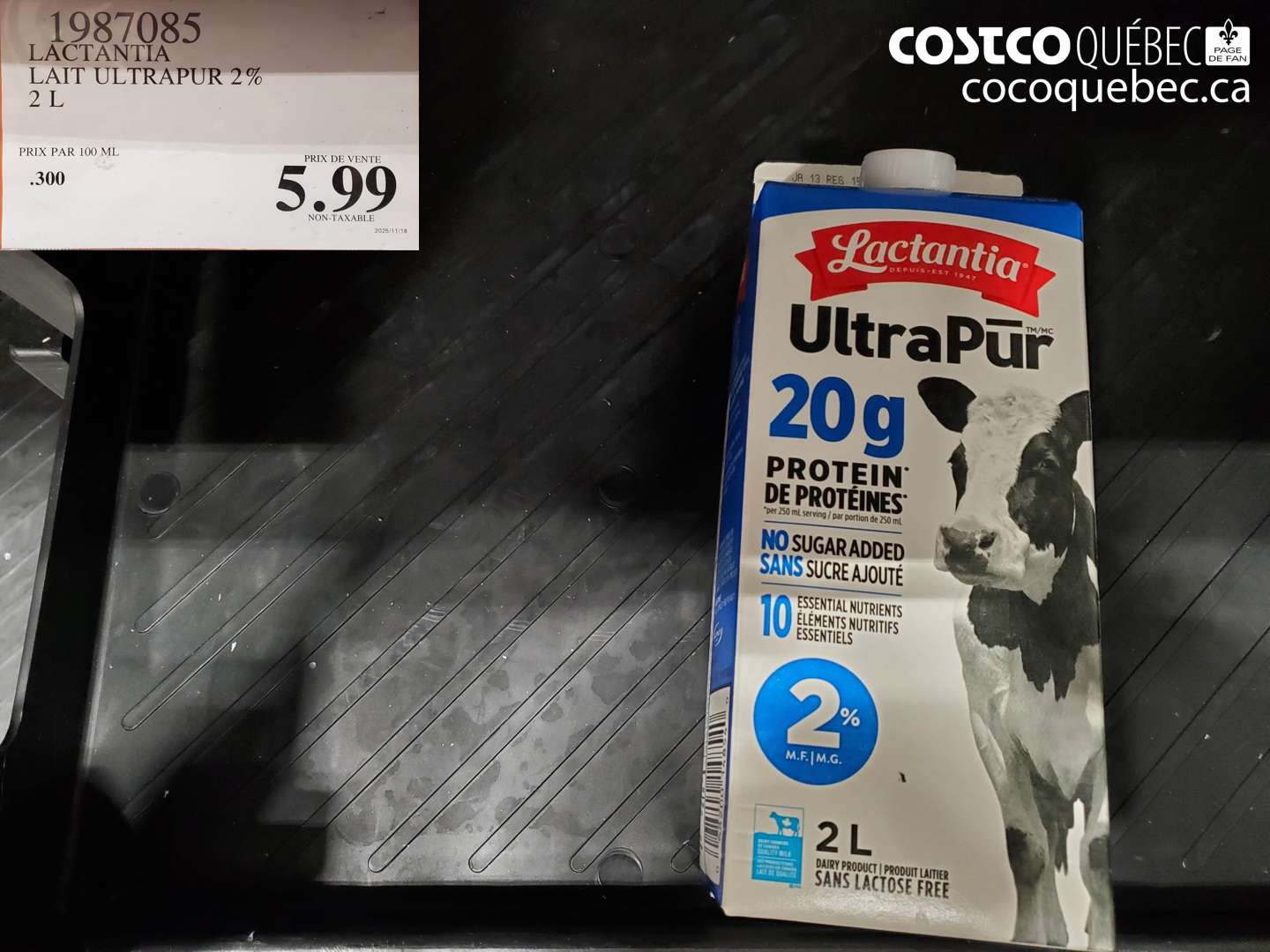 1987085 LACTANTIA LAIT ULTRAPUR 2% 2 L $5.99