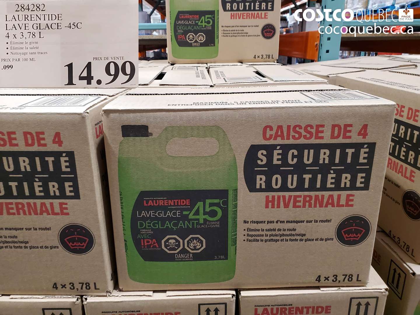 284282 LAURENTIDE LAVE GLACE -45C 4 x 3,78 L $14.99