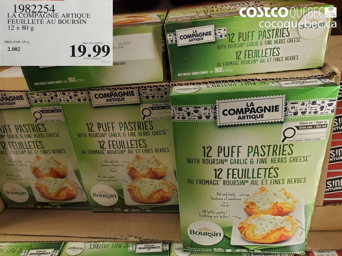 1982254 LA COMPAGNIE ARTIQUE FEUILLETÉ AU BOURSIN 12 x 80 g $19.99