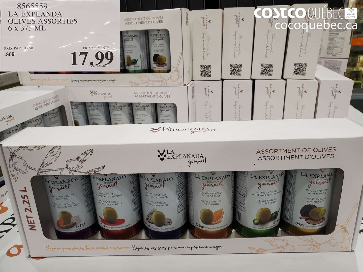 8565559 LA EXPLANDA OLIVES ASSORTIES 6 x 375 ML $17.99