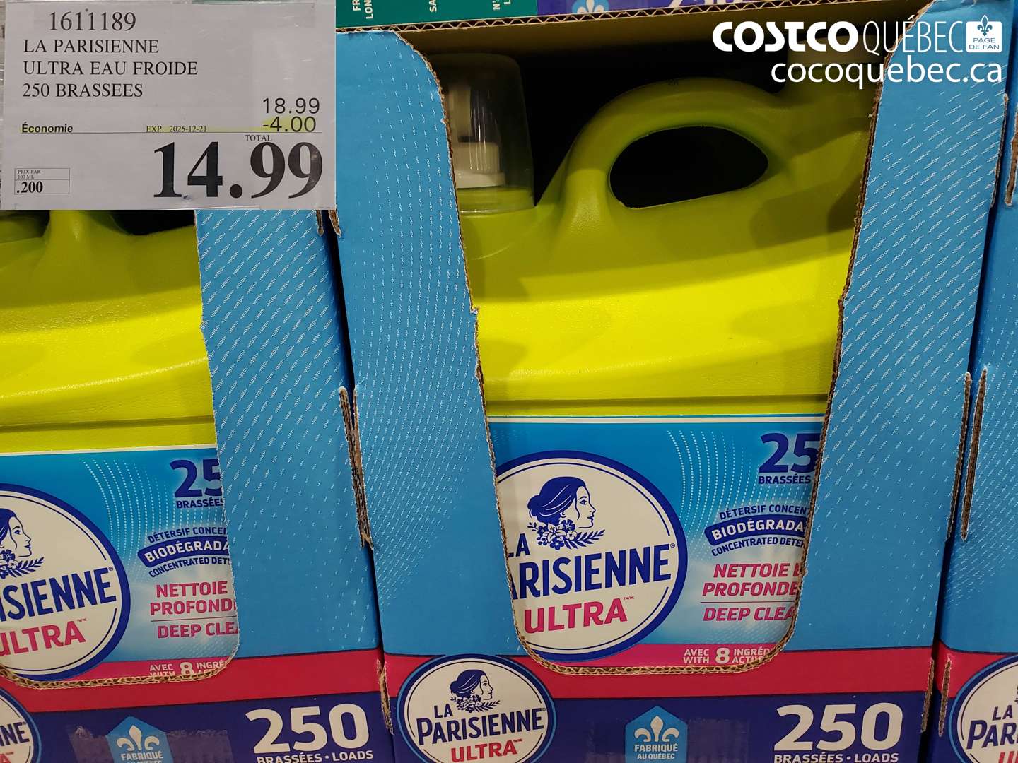 1611189 LA PARISIENNE ULTRA EAU FROIDE 250 BRASSEES (EXPIRES ON 2025-12-21) $14.99