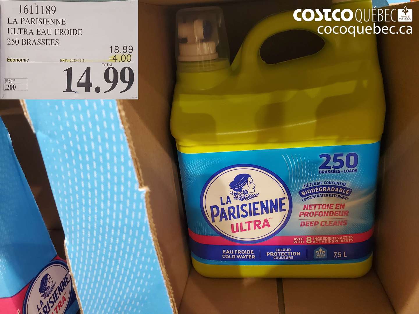 1611189 LA PARISIENNE ULTRA EAU FROIDE 250 BRASSEES ($4.00 INSTANT SAVINGS EXPIRES ON 2025-12-21) $14.99