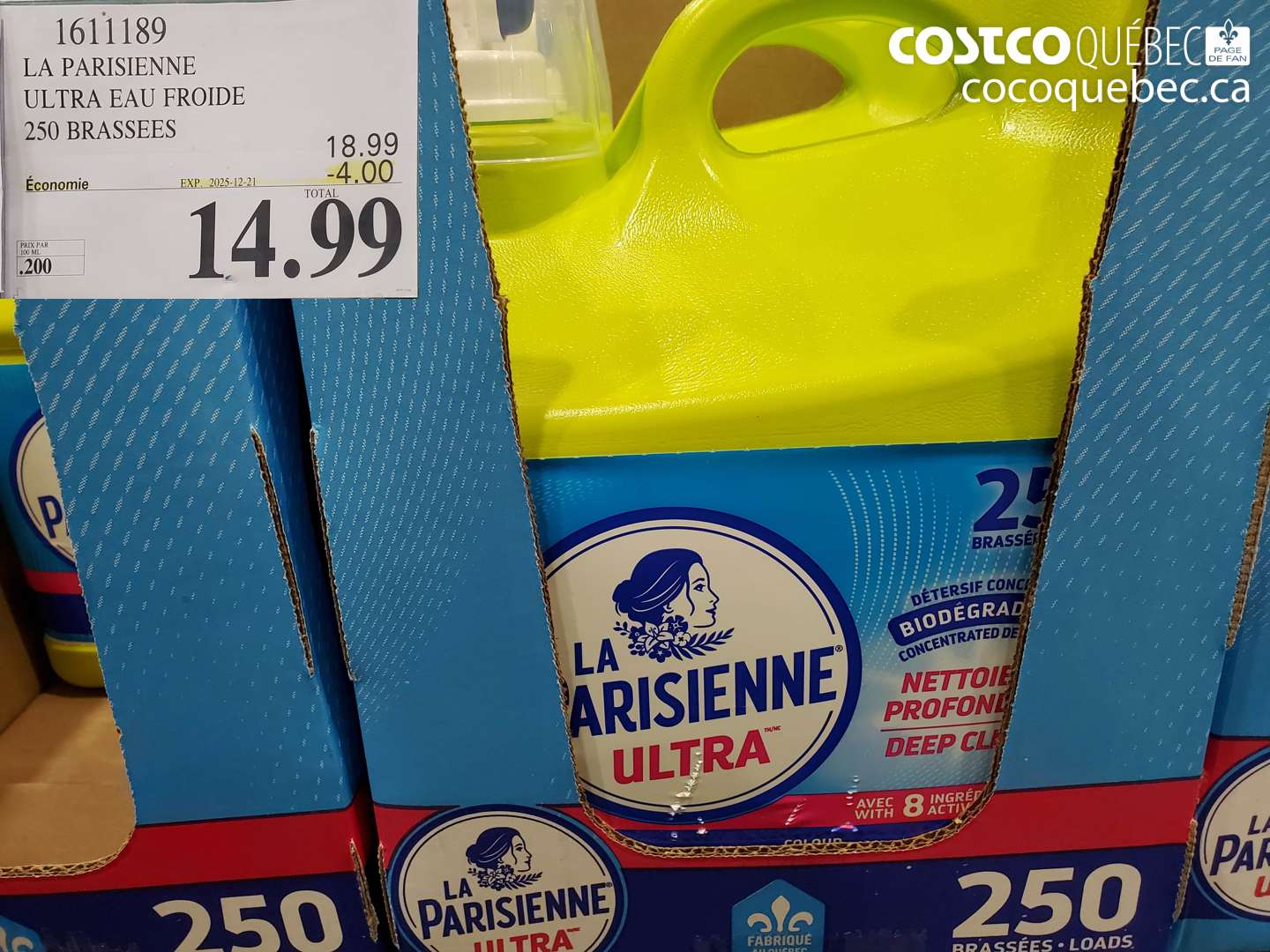 1611189 LA PARISIENNE ULTRA EAU FROIDE 250 BRASSEES ($4.00 INSTANT SAVINGS EXPIRES ON 2025-12-21) $14.99